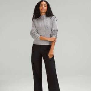 Lululemon Cotton-Cashmere Blend Mock Neck Sweater Powdered Clay Sz 8❤️